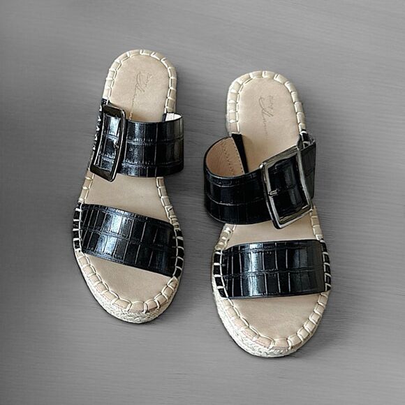 Vintage Havana Robin Wedge Sandals in Black - Picture 8 of 14